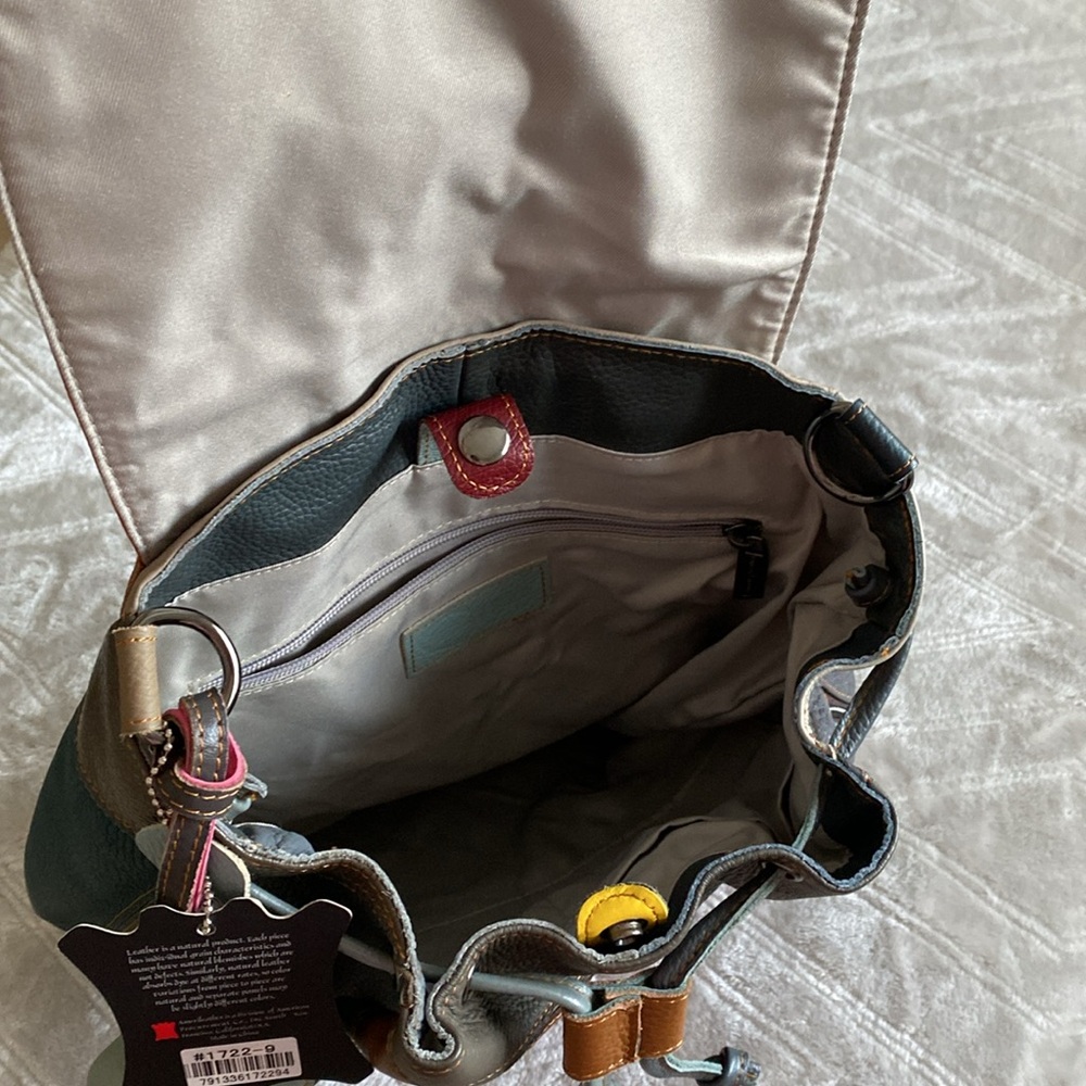 Multicolor Patchwork Leather Backpack - Picture 4 of 5